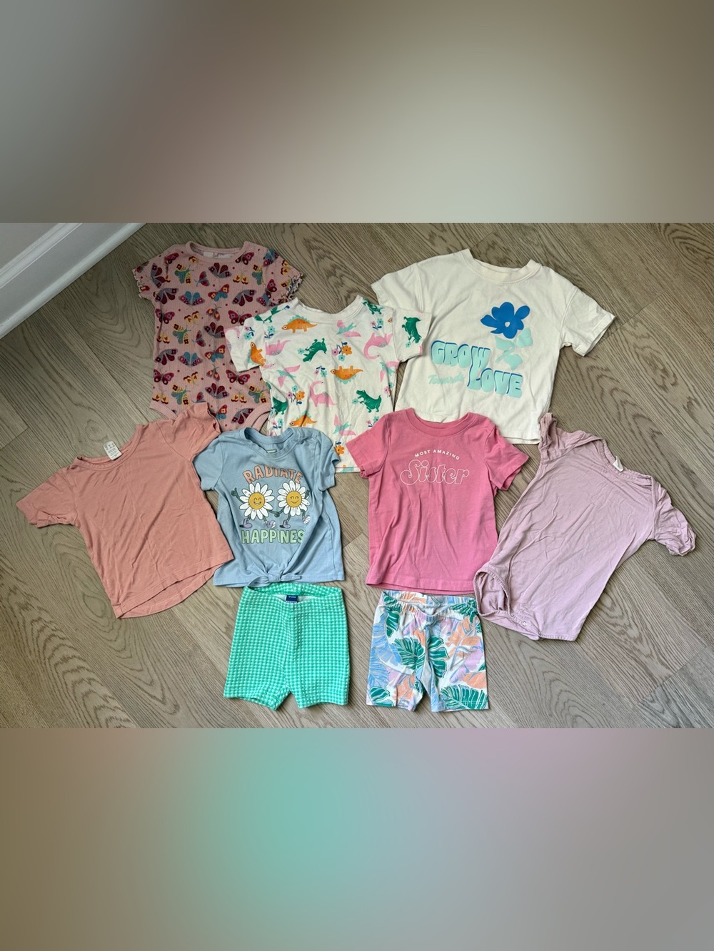 Toddler Girl T-Shirt & Shorts Bundle - 9 Pieces